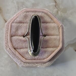 Elegant Silver and Black Women's Ring